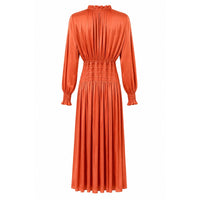 Coral Shirred Dress