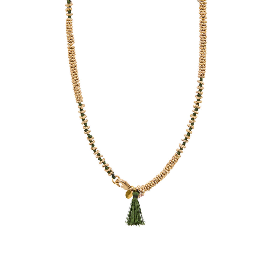 Une a Une Pom Pom Necklace Green