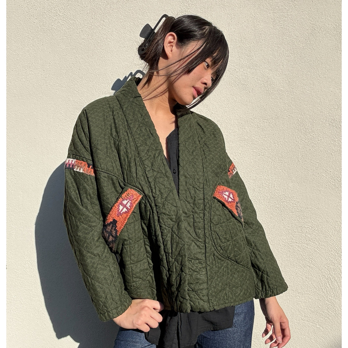 *NEW SEASON* Johanna Braided Kimono Olive Print