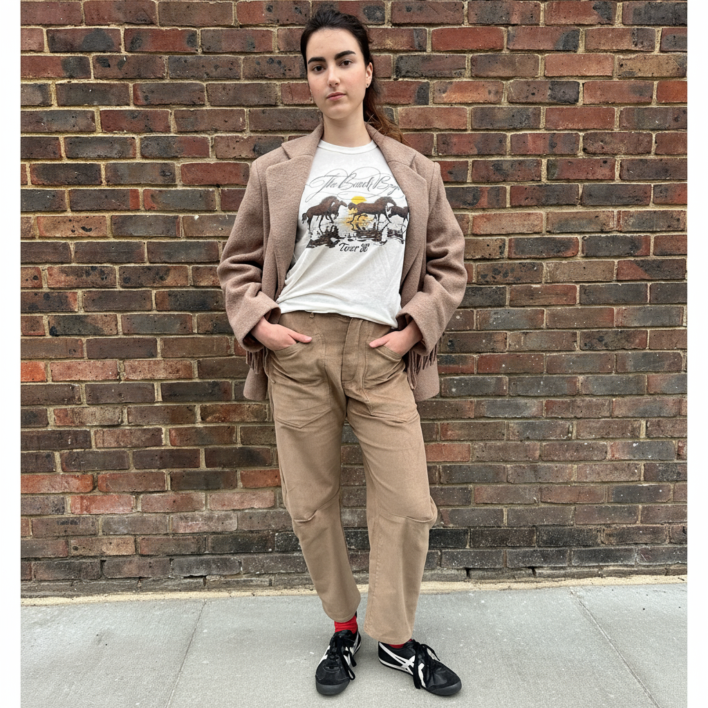 *NEW COLOUR* Cord Barrel Pant Beige