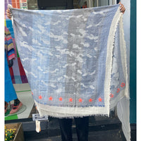 Ombre Scarf Blue Stars