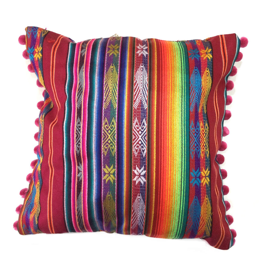 Artizan Ecuadorian Fabric Pillow Pink