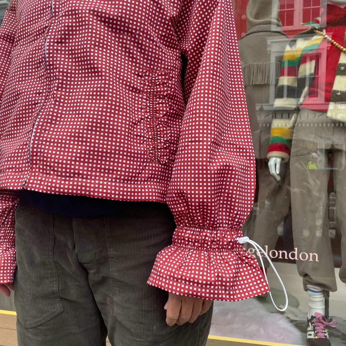 Ginny & Me Flared Windbreaker Wine Check