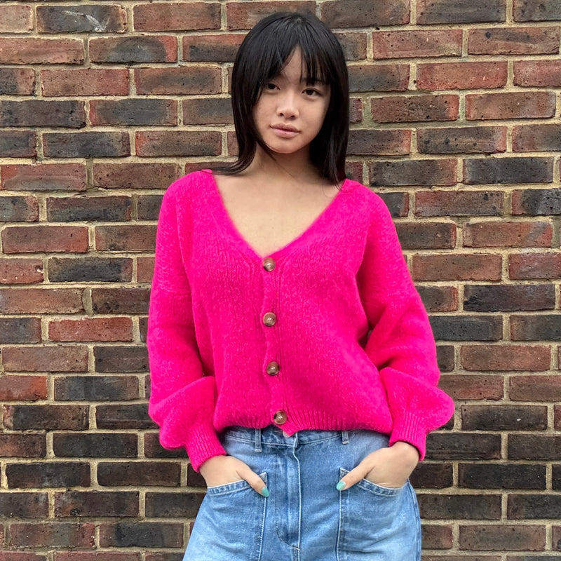 *NEW STYLE* Fuchsia Button-up Cardi