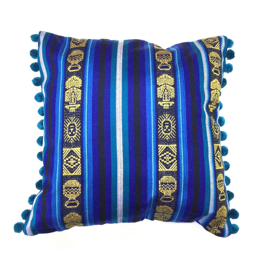 Artizan Ecuadorian Fabric Pillow Blue