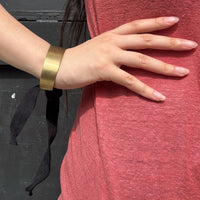 Black Brass & Cotton Bracelet