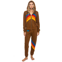 Mountain Stitch Chevron Zip Hoodie Cinnamon