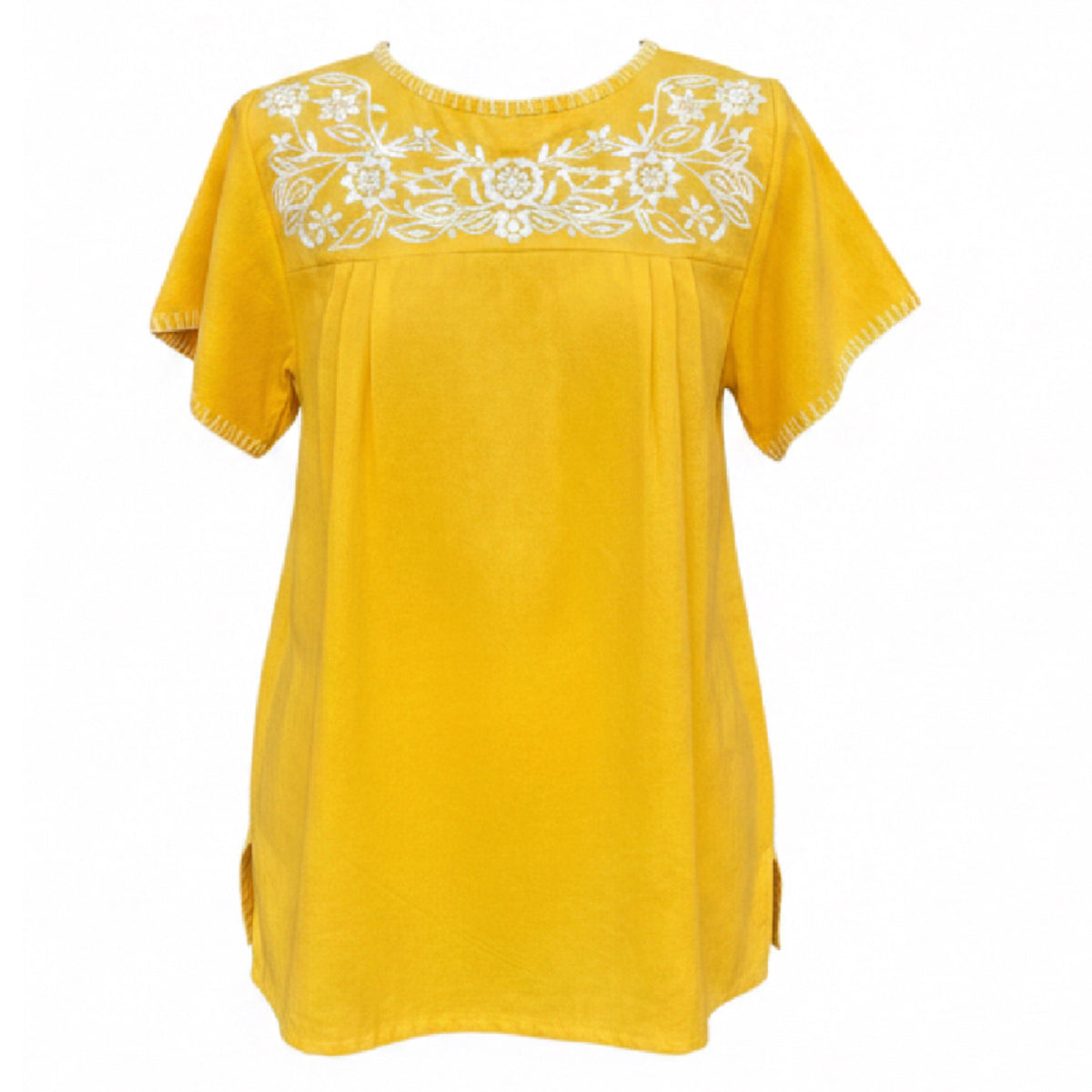 Pink City Embroidered Blouse Yellow