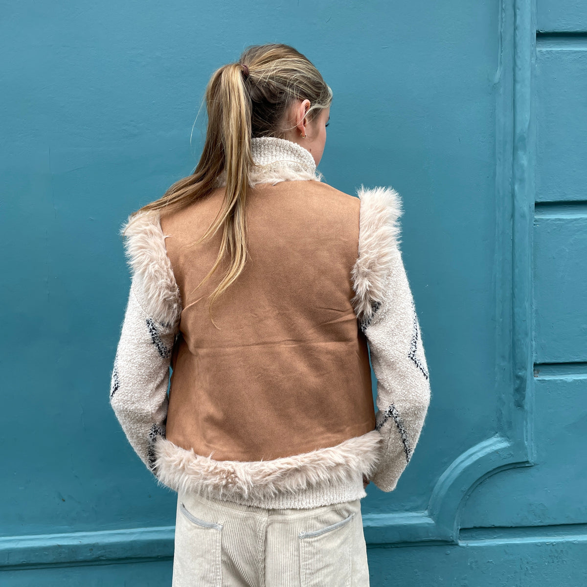Johanna Faux Fur Gilet Natural