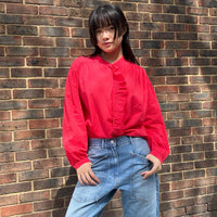 *RESTOCK* Lightweight Ruffle Shirt Red