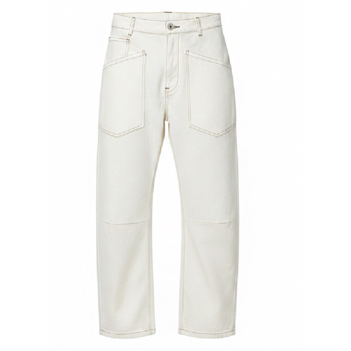 *SS26!* Topstitched Barrel Off White