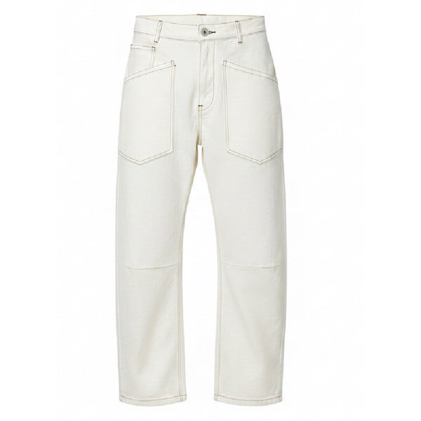 *SS26!* Topstitched Barrel Off White