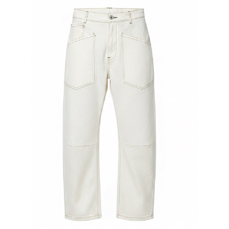 *SS26!* Topstitched Barrel Off White