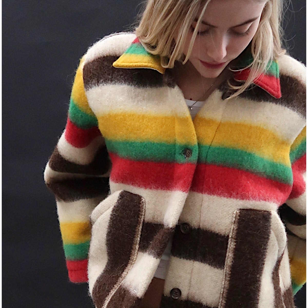 *NEW STYLE* Stripe Wool Workwear Jacket