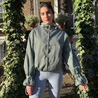 Ginny & Me Flared Windbreaker Olive Check