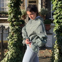 Ginny & Me Flared Windbreaker Olive Check