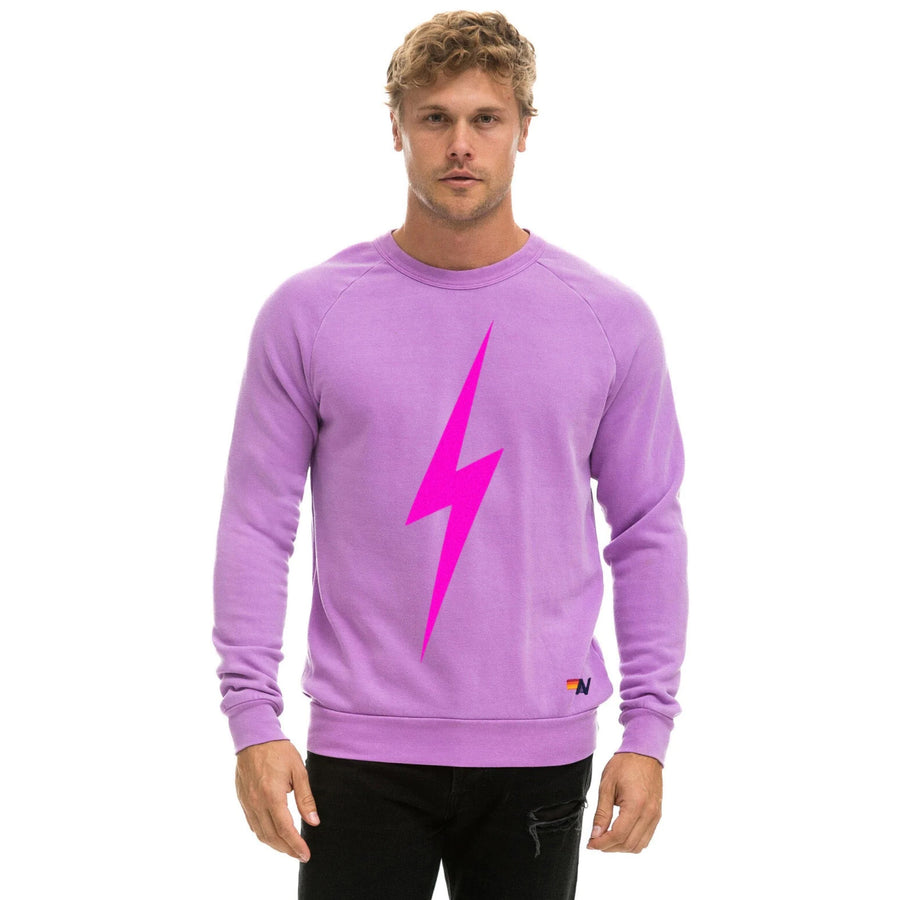 Bolt Crew Sweatshirt Neon Purple/Neon Pink NEW