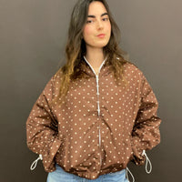 Ginny & Me Flared Windbreaker Espresso Check