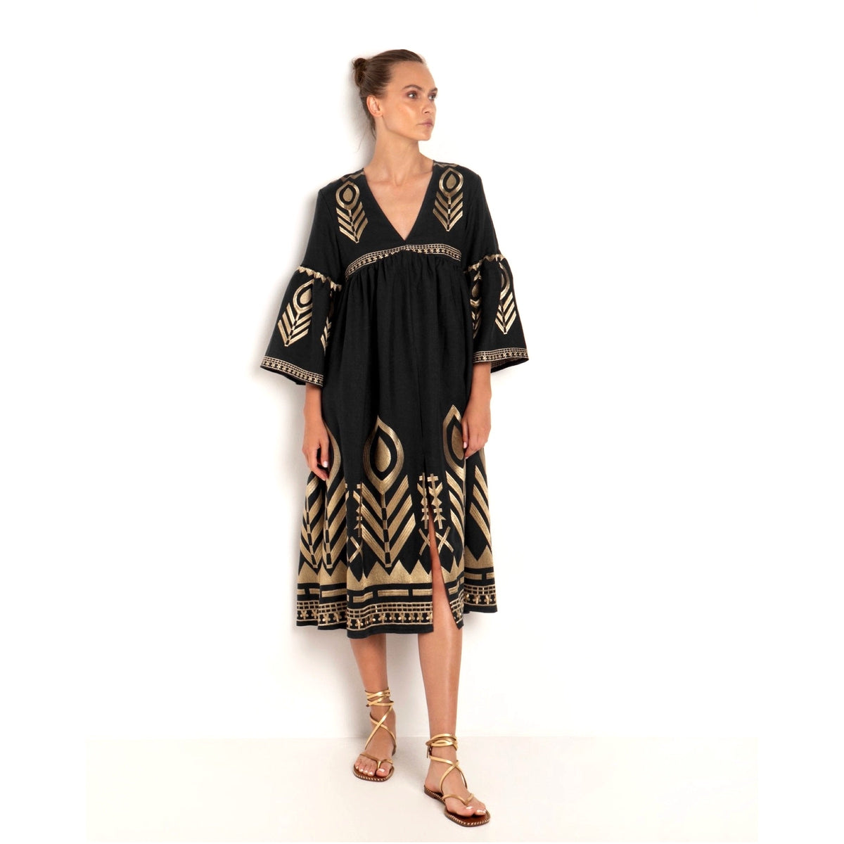 *LANDED* Long Black Feather Dress