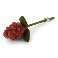 Felted Artichoke Flower Dusty Red