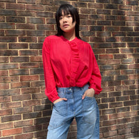 *RESTOCK* Lightweight Ruffle Shirt Red