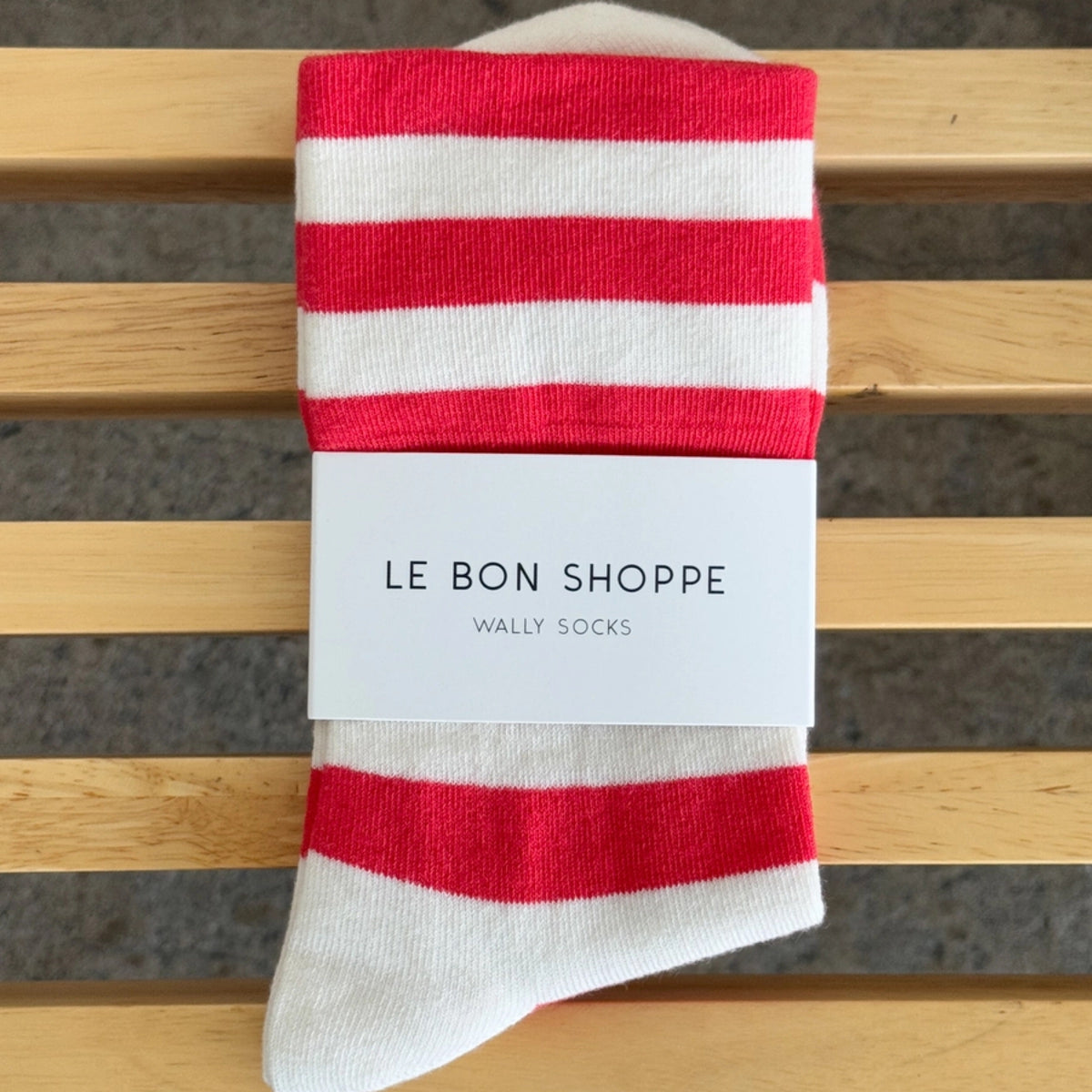 *NEW* Le Bon Shoppe Wally Socks Red Stripe