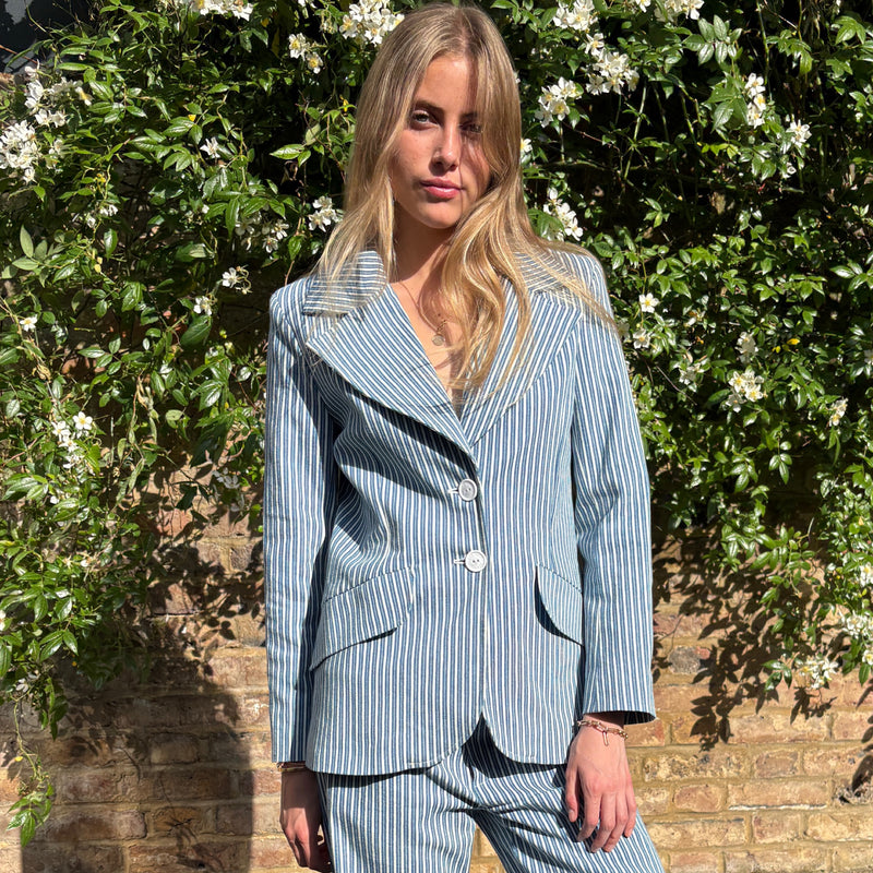 *RE-CUT* Susan Mid Denim Stripe