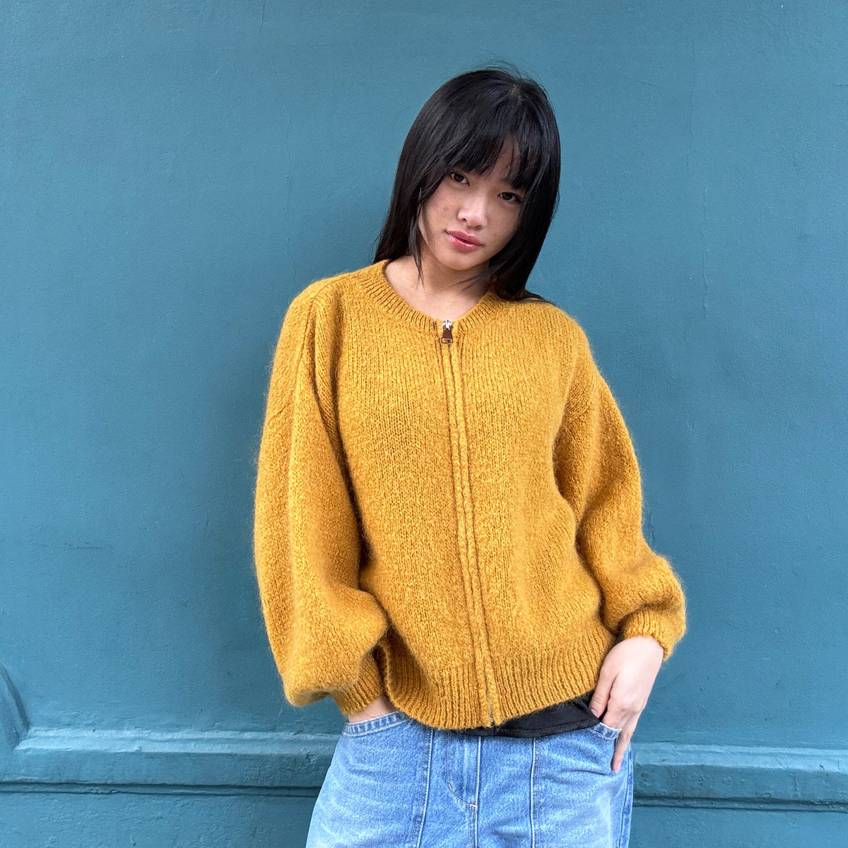 *NEW* Johanna Zip-Up Knit Mustard