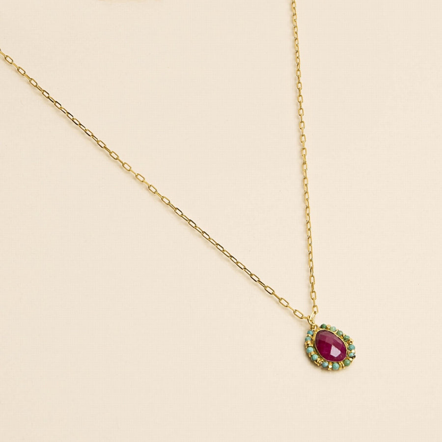 Une A Une Jaipur Blossom Necklace Ruby