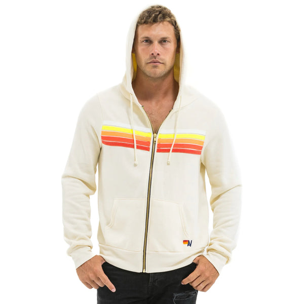 *NEW COLOUR* 5 Stripe Zip Up Vintage White/White Neon