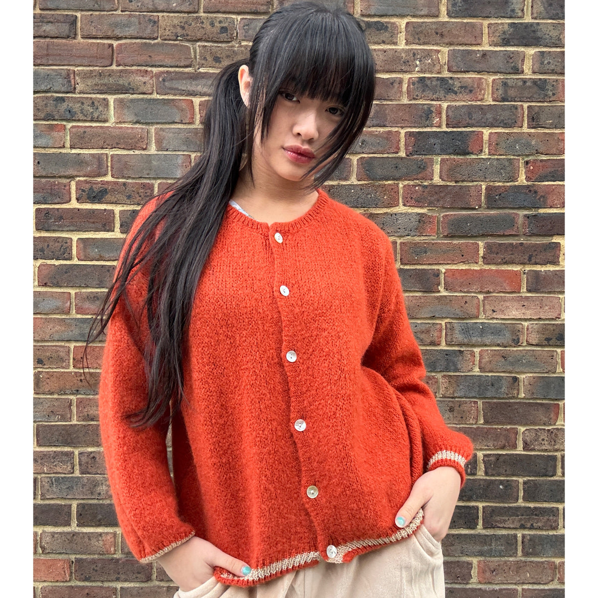*NEW STYLE* Rust Button-up Round Neck Cardi