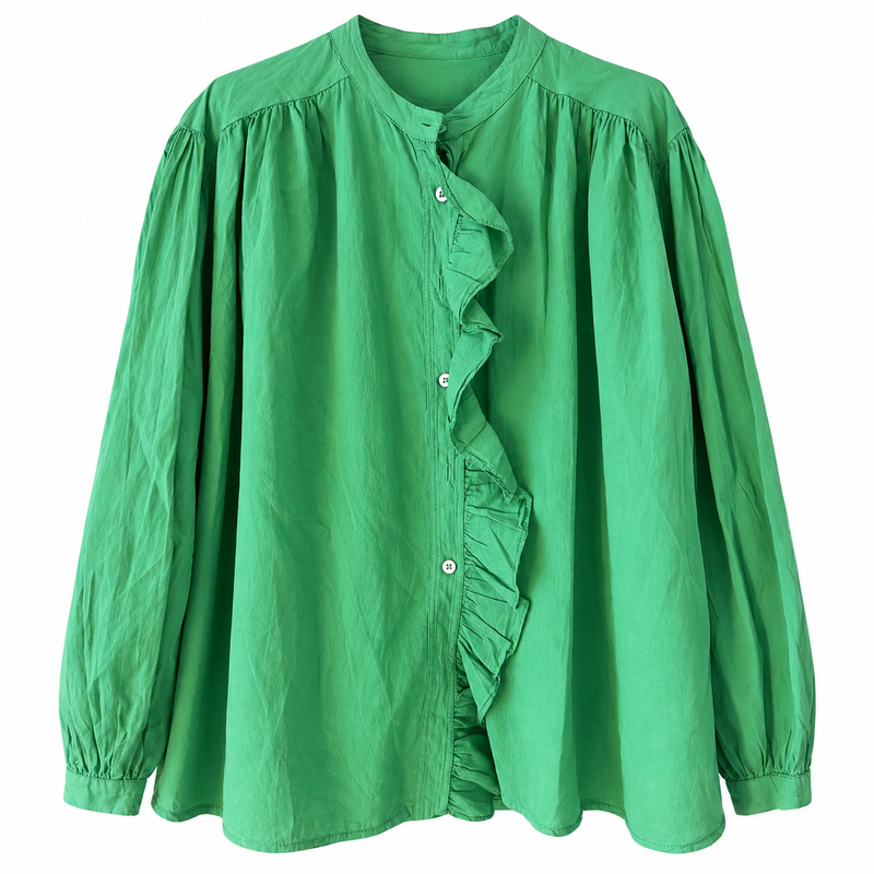Lightweight Ruffle Shirt Grass