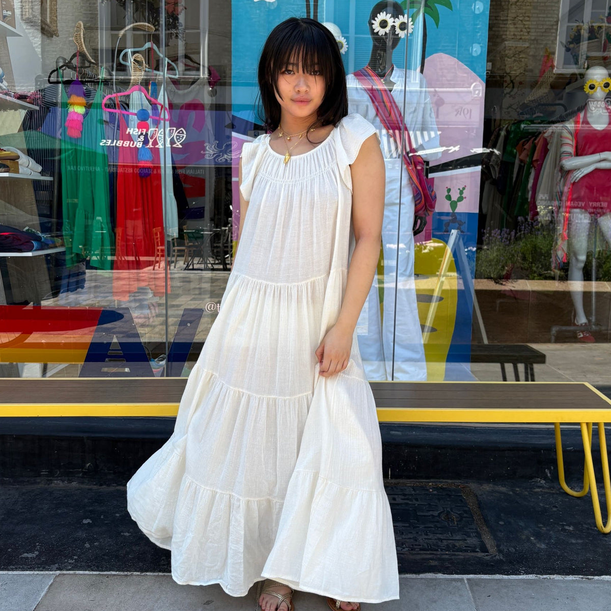 *NEW COLOUR* Cheesecloth Dress Ecru