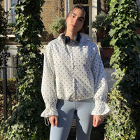 Ginny & Me Flared Windbreaker Off White Polka Dot