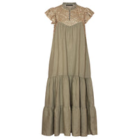 Kori Greek Archaic Long Sleeveless Dress Tea/Gold