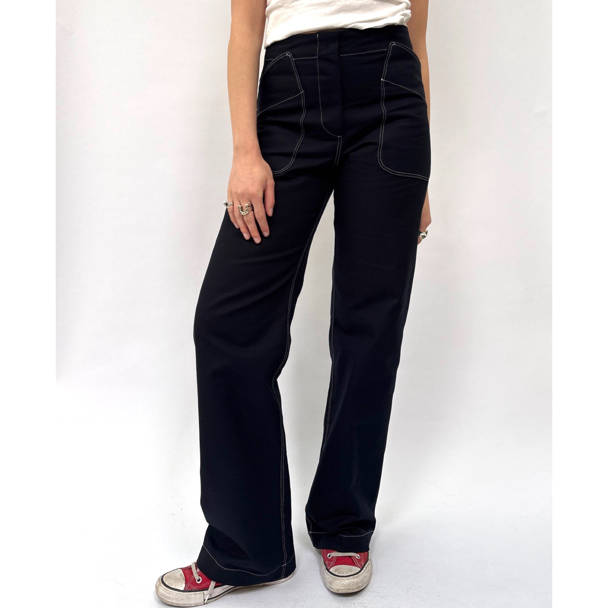 *SS26!* Topstitched Melrose Navy