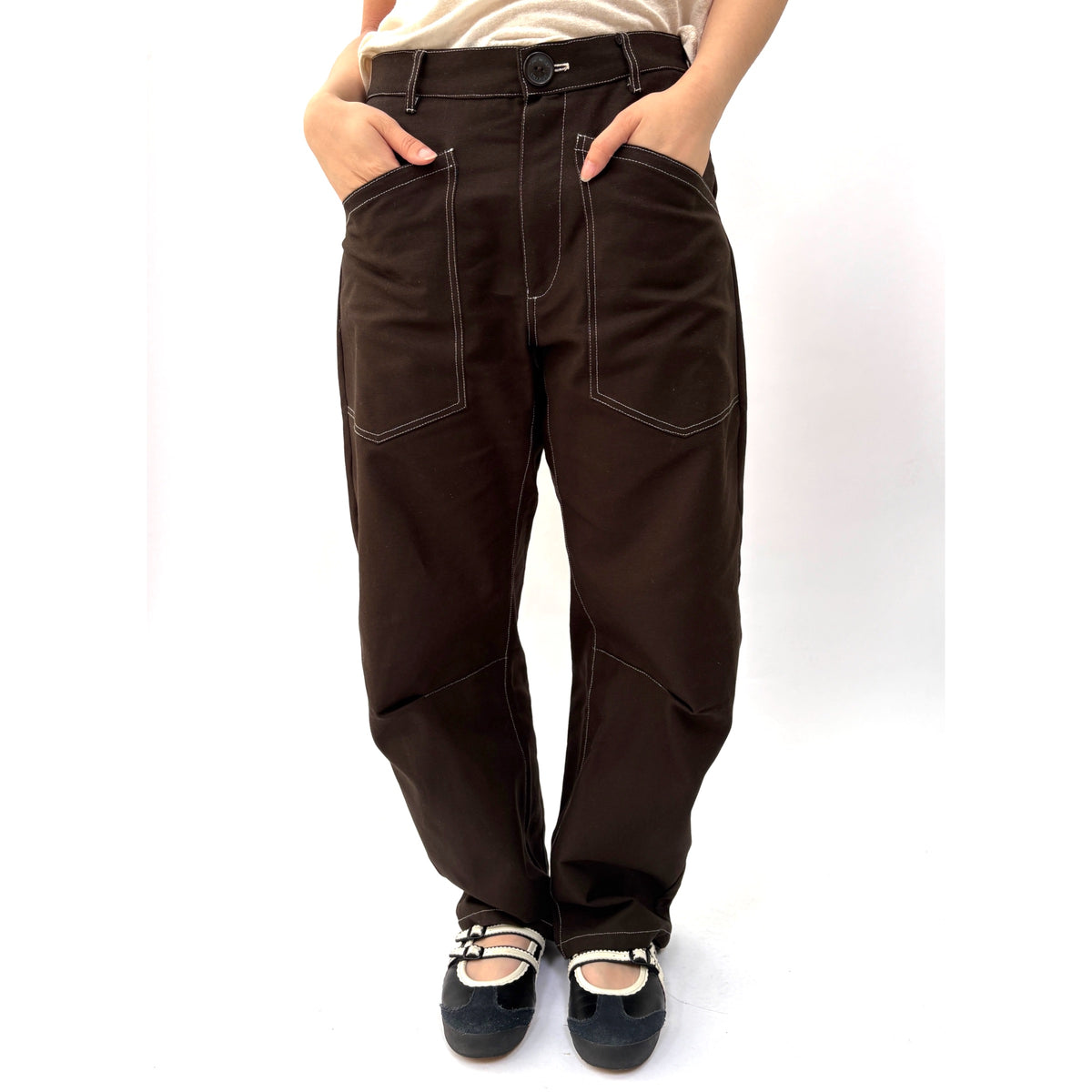 *SS26!* Topstitched Barrel Chocolate