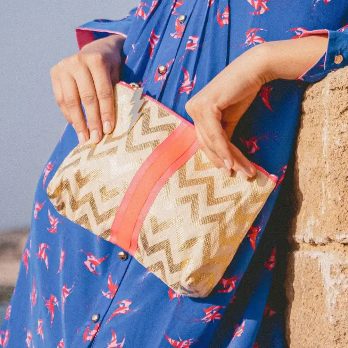 *NEW* Gold Zig Zag Clutch