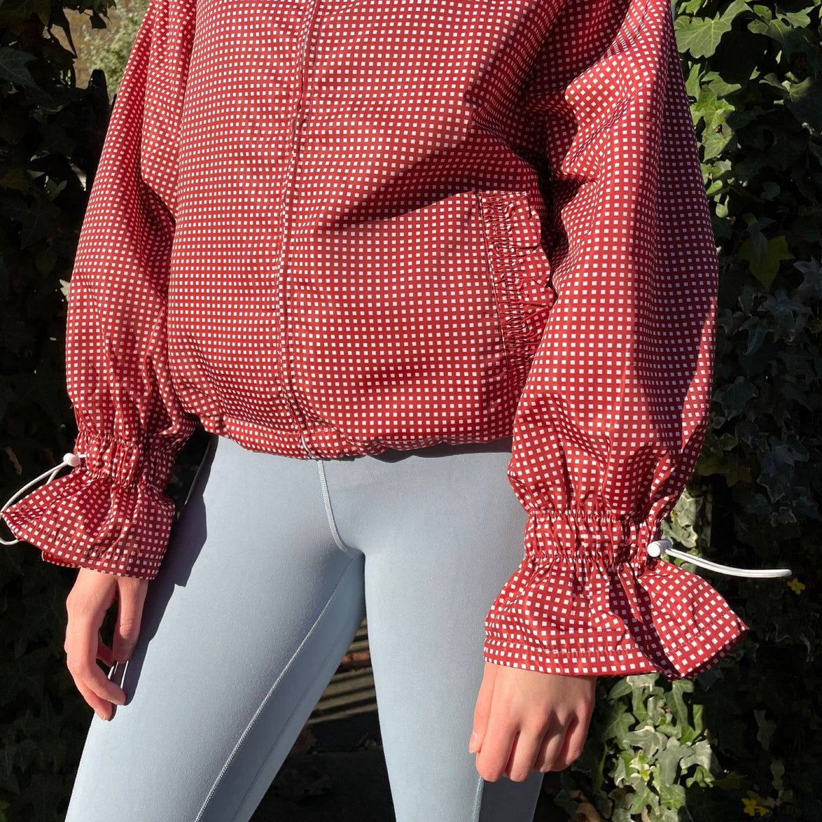 Ginny & Me Flared Windbreaker Wine Check