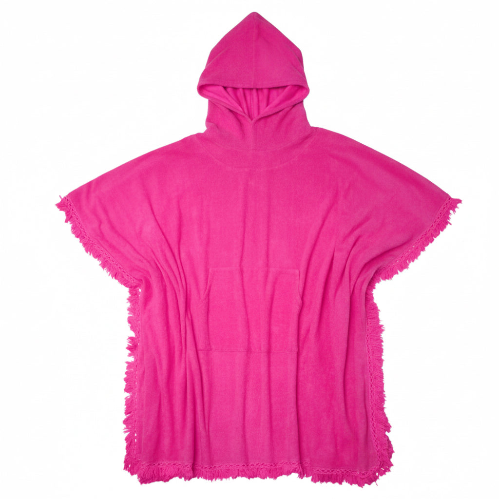 Pink Towelling Beach Poncho