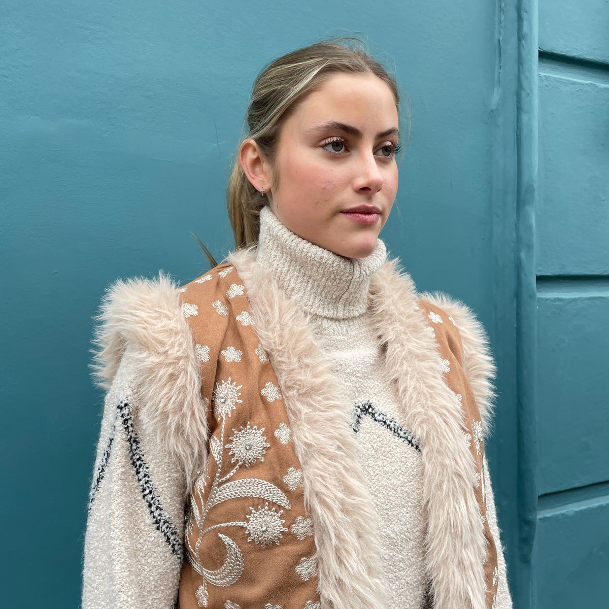 Johanna Faux Fur Gilet Natural