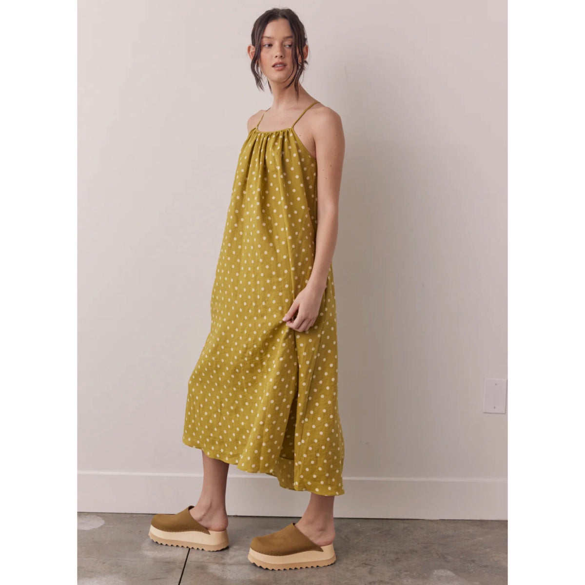 Amente Polka Dot Back-Tie Dress