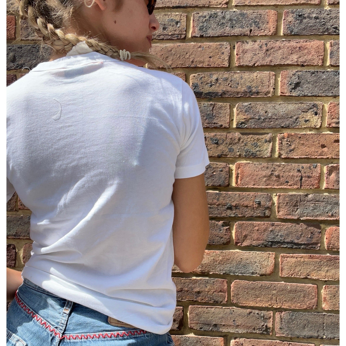 Useless Upcycled Appliqued White T