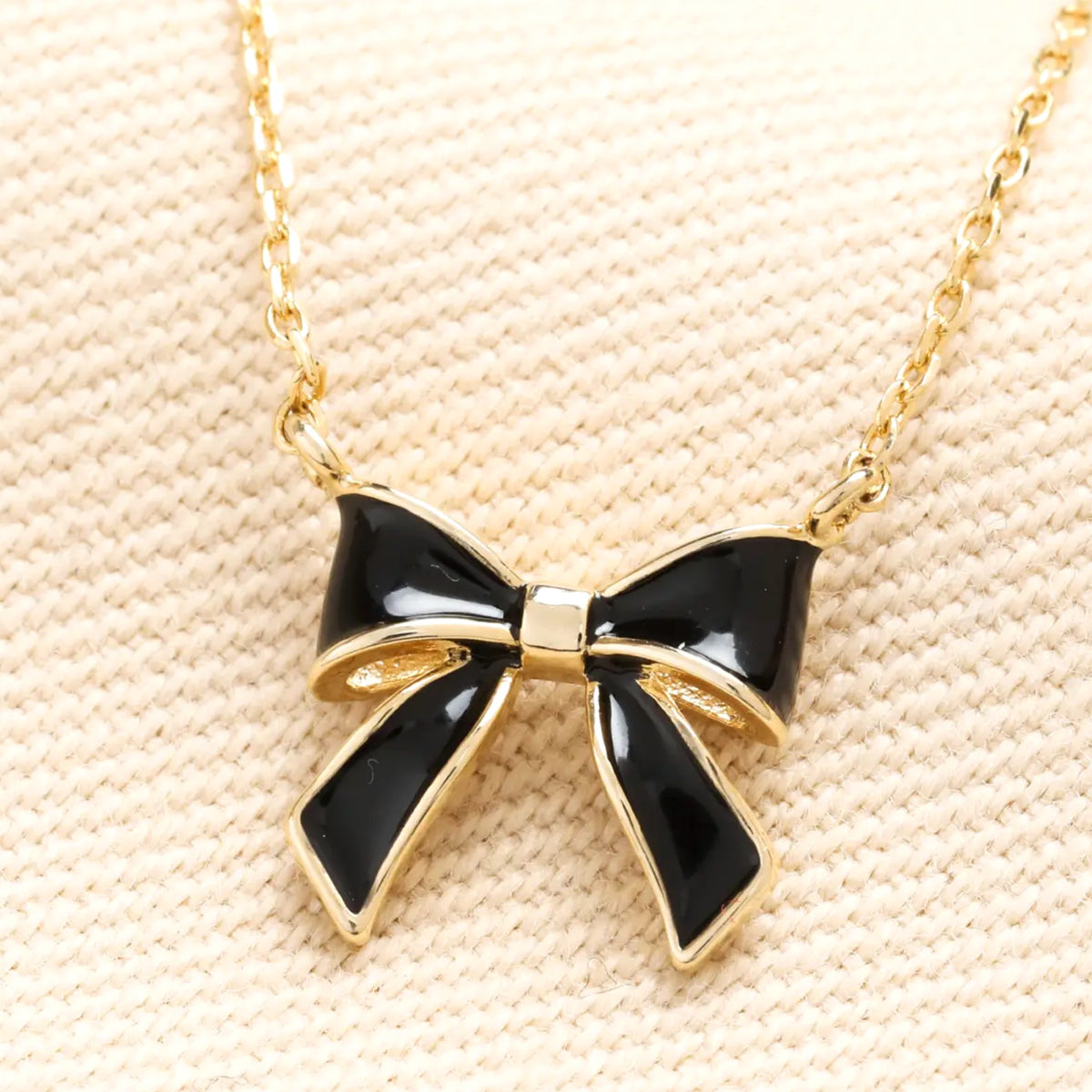 Black Bow Necklace