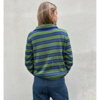 Stripe Collared Knit Green/Navy