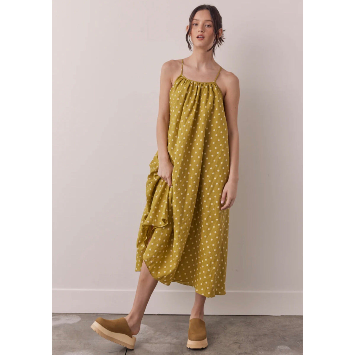 Amente Polka Dot Back-Tie Dress
