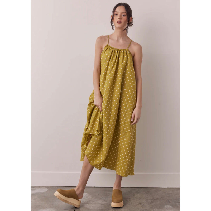 Amente Polka Dot Back-Tie Dress