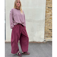 Baggy Needlecord Pants Plum