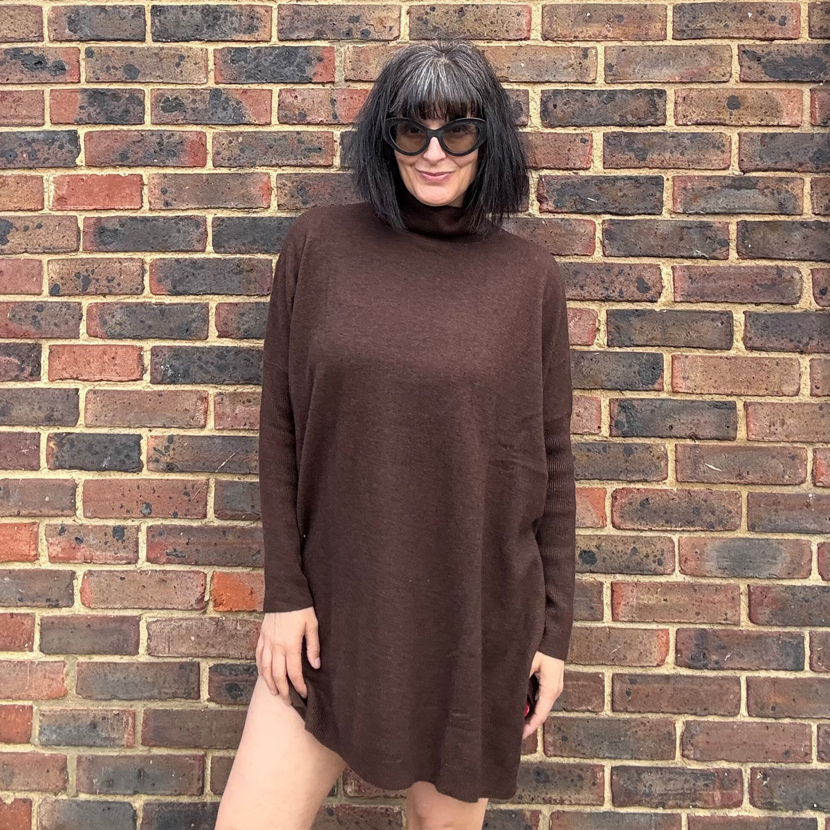 *NEW* Absolut Cashmere Extra Long Turtle Neck Chocolate