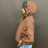 Ginny & Me Flared Windbreaker Espresso Check